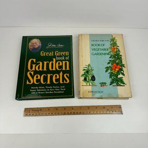 2 Vtg Gardening Books New‎ York Times Veg Gardening Jerry Baker Garden Secrets